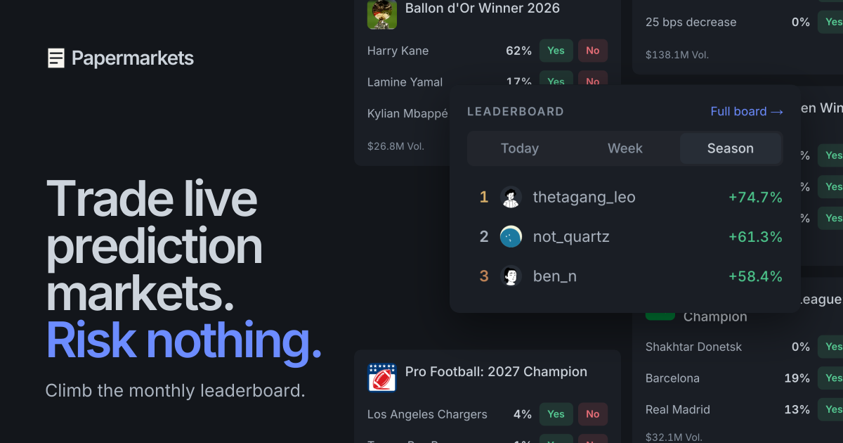 I made a free paper trading prediction market platform